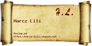 Harcz Lili névjegykártya